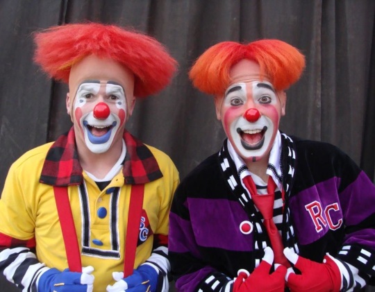 Steve Copeland and Ryan Combs clowning partners 